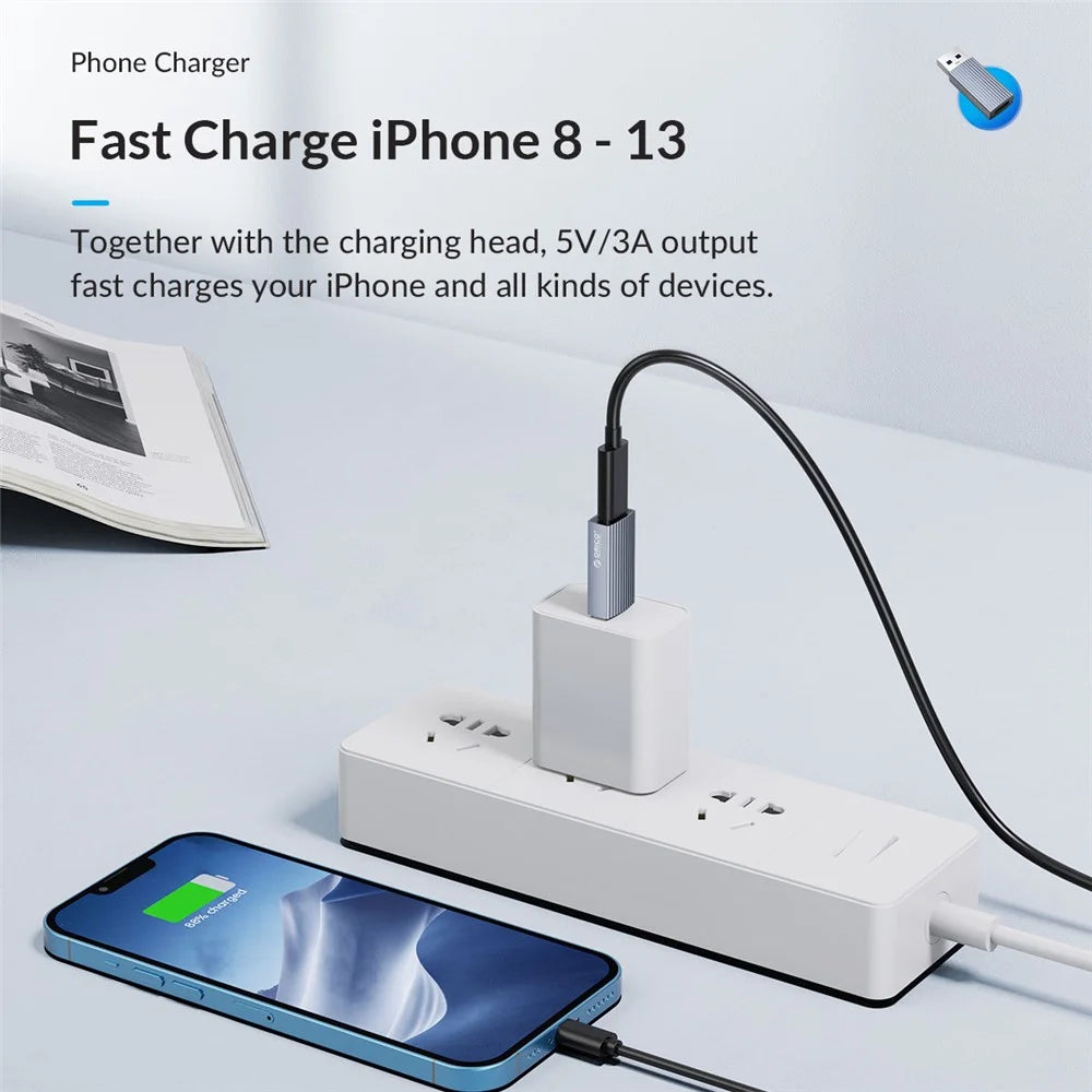 ORICO ORICO-AH-AC10 USB C Female to USB A Male Adapter Power Charger Cable Connector - 6
