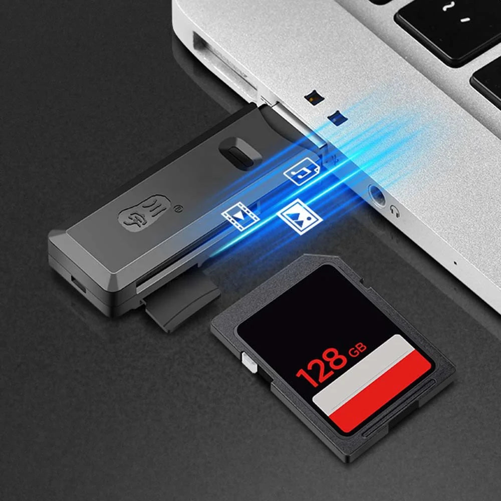 KAWAU C296 MINI USB 2.0 SD TF Memory Card Reader Mini Adapter for SDXC SDHC MicroSDXC MMC II - 3