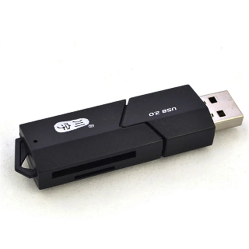 KAWAU C295 2 in 1 USB 2.0 MicroSD Card Reader with SD Slot Supports Up to 64GB Adapter (with Slide Cover) - 1