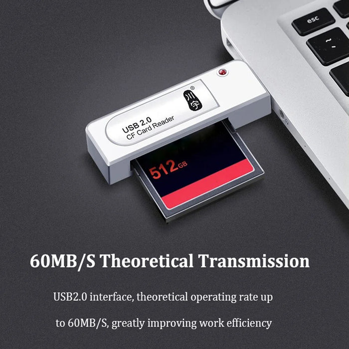 KAWAU C201 USB 2.0 CF Memory Card Reader 60MB / s High Speed 512GB Maximum Supported Memory Capacity - 4