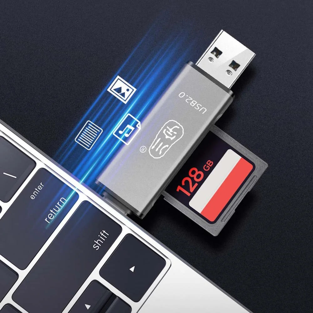 KAWAU C256Q Type-C+USB for SD TF Memory Card Reader Aluminum Alloy OTG Phone Adapter - 6