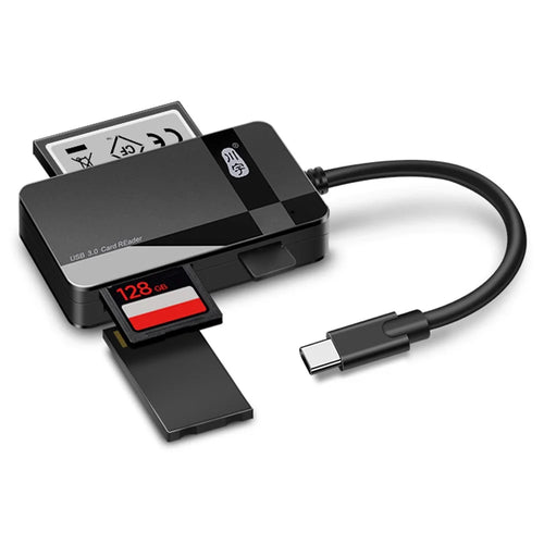 KAWAU C368C 15cm Multi-Port Card Reader Type-C to CF / TF / SD / MS Memory Card Adapter Support 5Gbps Transmission for Laptops (Single Drive Letter) - 1