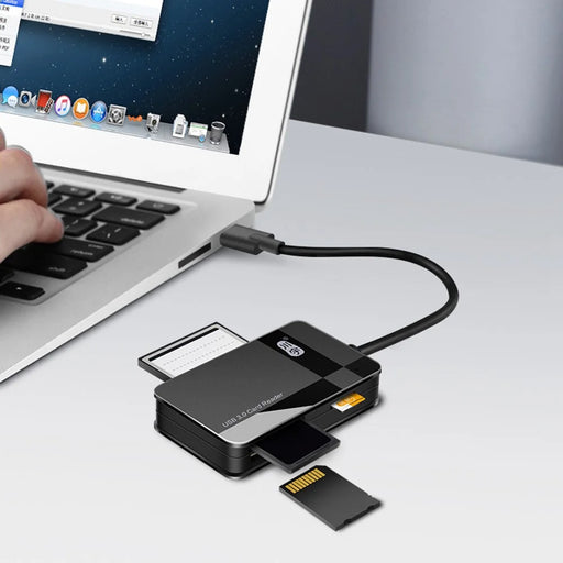 KAWAU C368C 15cm Multi-Port Card Reader Type-C to CF / TF / SD / MS Memory Card Adapter Support 5Gbps Transmission for Laptops (Single Drive Letter) - 2