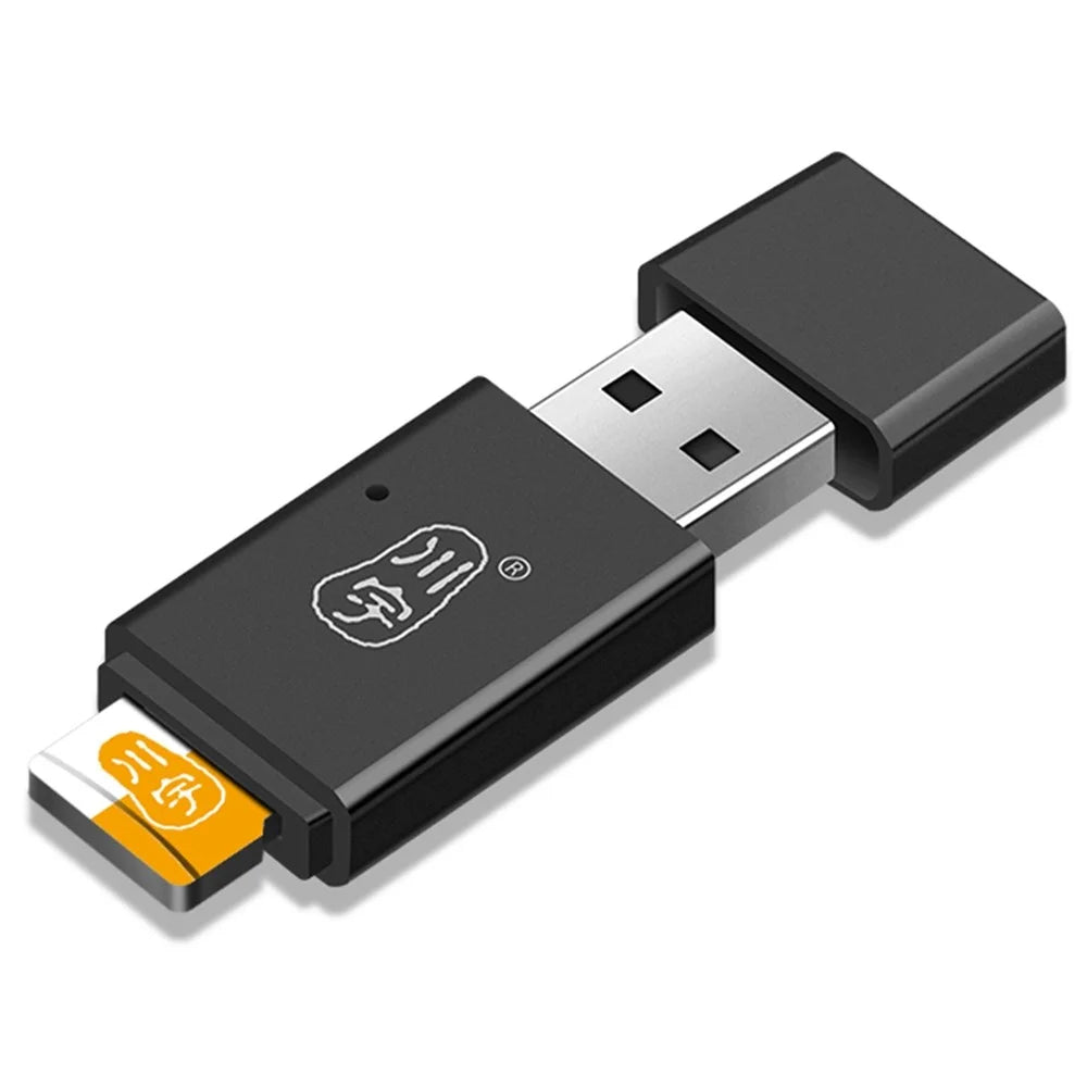 KAWAU C308 USB 3.0 5Gbps High Speed TF Card Reader Computer Memory Card Reader - Black - 1