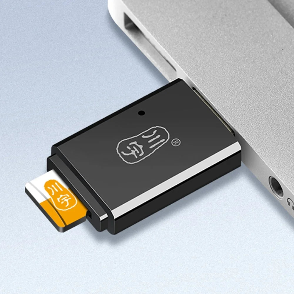 KAWAU C308 USB 3.0 5Gbps High Speed TF Card Reader Computer Memory Card Reader - Black - 3