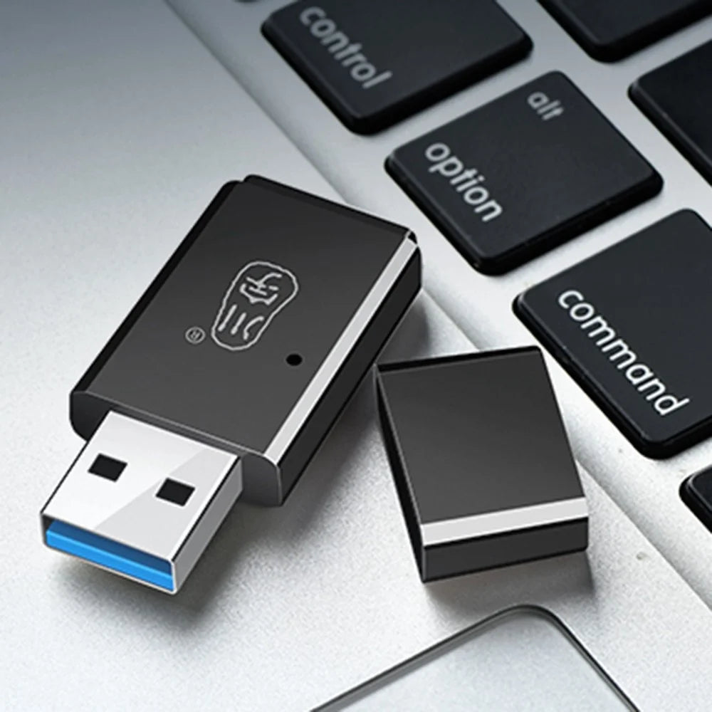 KAWAU C308 USB 3.0 5Gbps High Speed TF Card Reader Computer Memory Card Reader - Black - 5