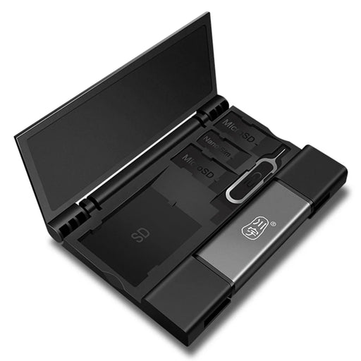 KAWAU C350M USB3.0+Type-C Portable Card Reader Support SD / TF Card Reading Cell Phone OTG 5Gbps Card Reader with Storage Box / Eject Pin - 1