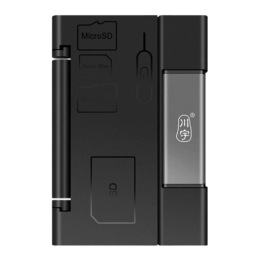 KAWAU C350M USB3.0+Type-C Portable Card Reader Support SD / TF Card Reading Cell Phone OTG 5Gbps Card Reader with Storage Box / Eject Pin - 2
