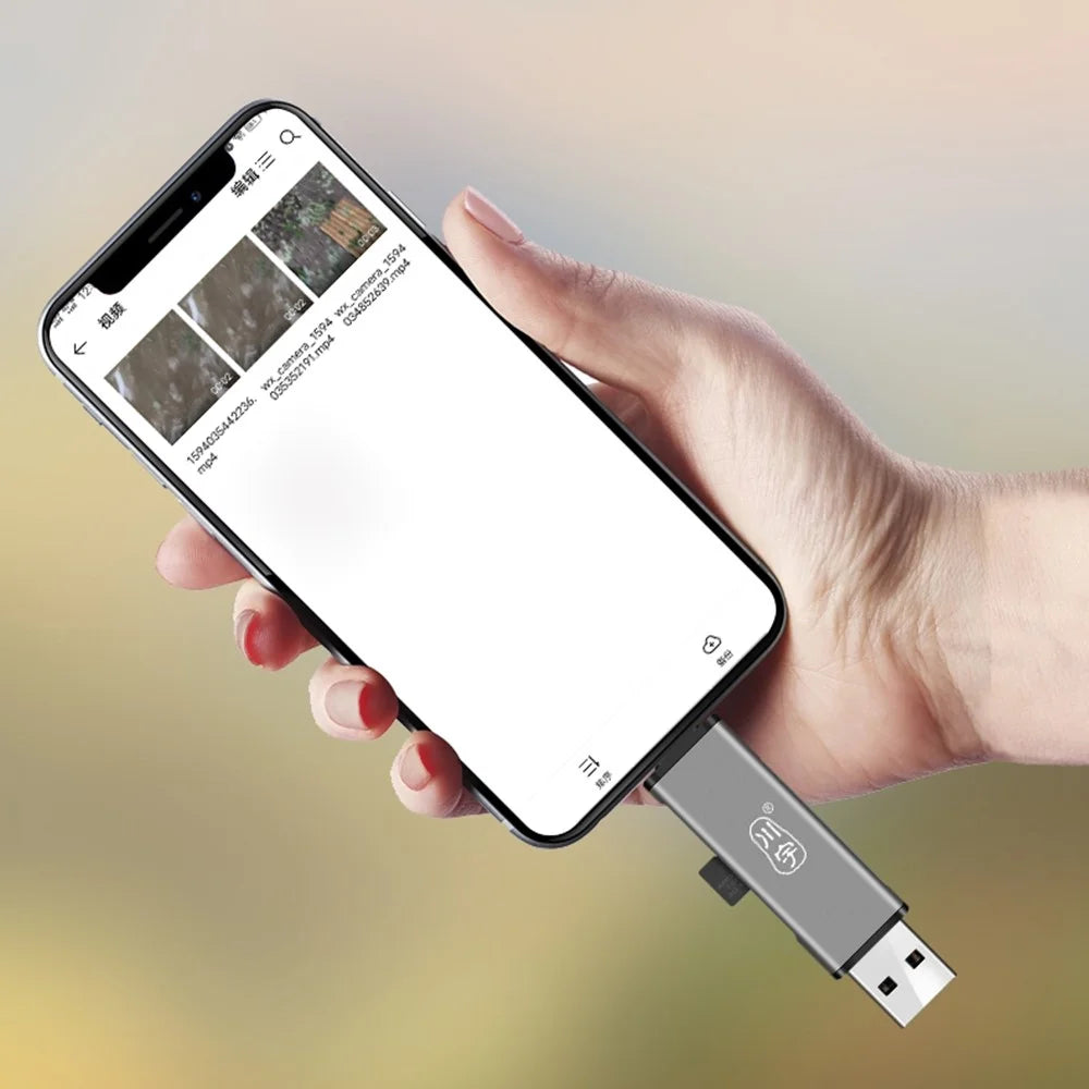 KAWAU C350Q USB3.0+Type-C Mobile Phone OTG 5Gbps Card Reader Portable Mini Aluminum Alloy Card Reader with SD / TF Card Ports - 4