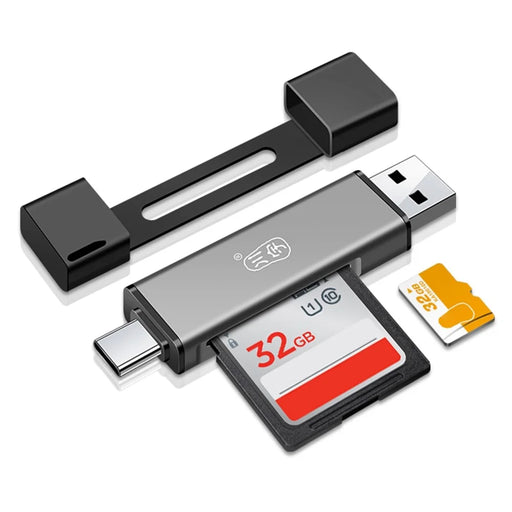 KAWAU C350TDUO USB3.0+Type-C Card Reader Portable Mobile Phone OTG Card Reader Support SD / TF Card Reading - 2