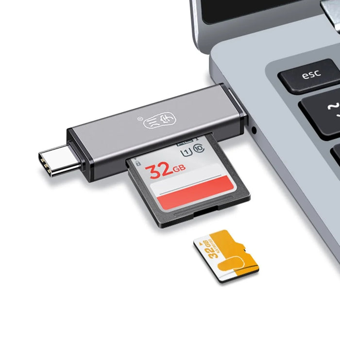 KAWAU C350TDUO USB3.0+Type-C Card Reader Portable Mobile Phone OTG Card Reader Support SD / TF Card Reading - 3