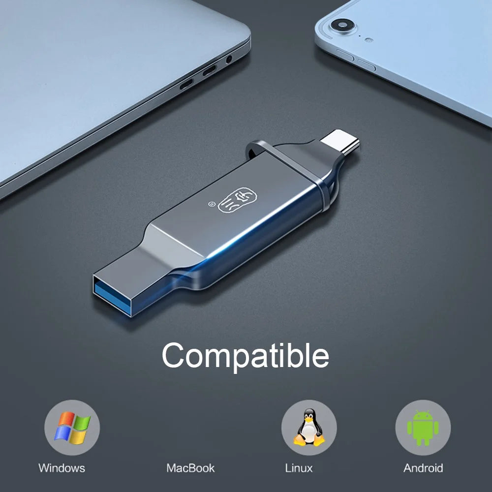 KAWAU C371 USB 3.0+Type C Portable Card Reader for SD TF MicroSD PC / Laptop / Smart Phone / Tablet - 7