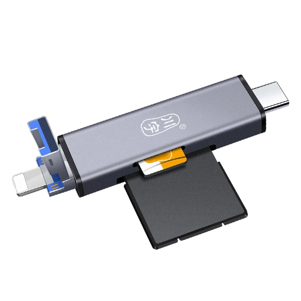 KAWAU C350TL USB3.0+Type-C+Lightning Card Reader Portable Cell Phone OTG Card Reader with TF / SD Interface - 1