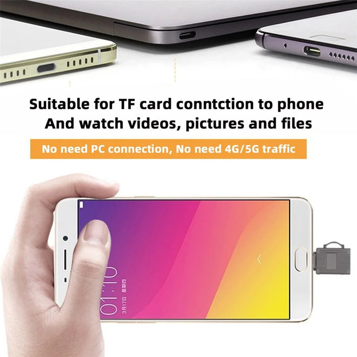 UC-137 USB3.0 Type-C Plug TF Memory Card Reader High Speed Phone Table Laptop Data Transfer Adapter - 5