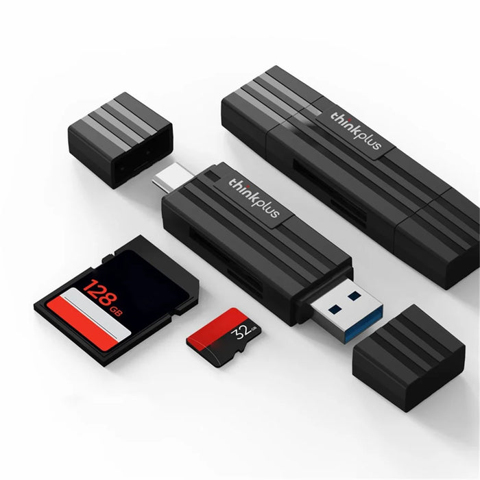LENOVO Thinkplus TC101 2-In-1 Design USB 3.0+Type C Portable Card Reader for SD TF MicroSD Compatible with Computer / Laptop PC / Smart Phone / Tablet - 5