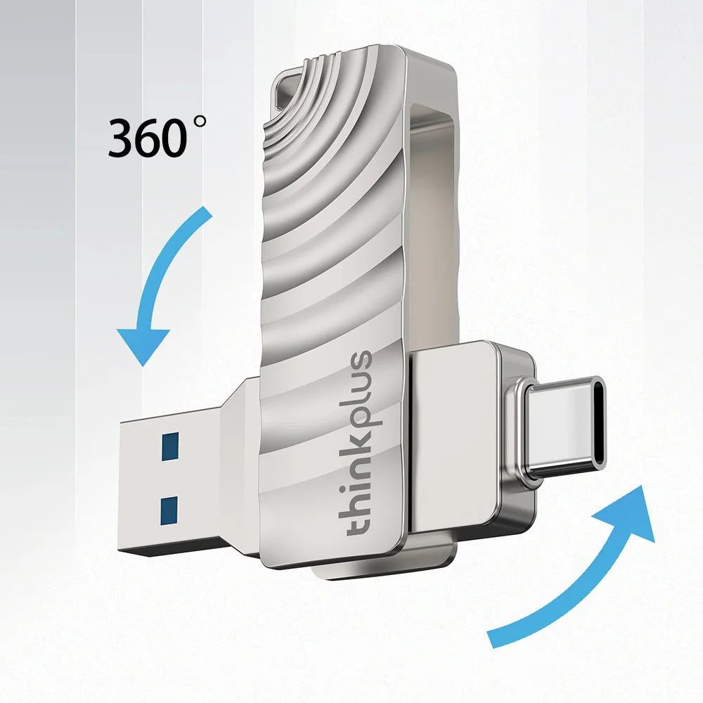 LENOVO THINKPLUS MU232 32GB for iPhone 15 Series USB+Type-C Data Storage Thumb Stick Rotating Design High-speed USB 3.2 Flash Drive - 3