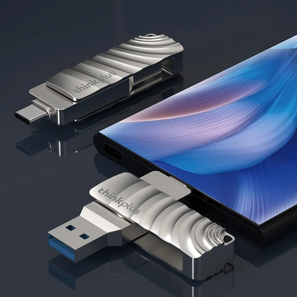 LENOVO THINKPLUS MU232 32GB for iPhone 15 Series USB+Type-C Data Storage Thumb Stick Rotating Design High-speed USB 3.2 Flash Drive - 6