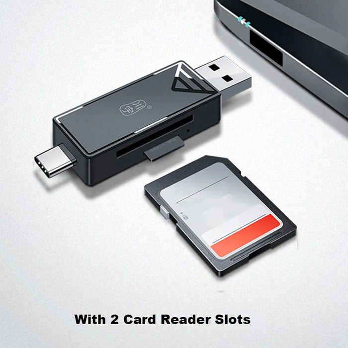 KAWAU C251 USB 2.0 Type C + USB SD / TF Card Reader Portable OTG Adapter - 2