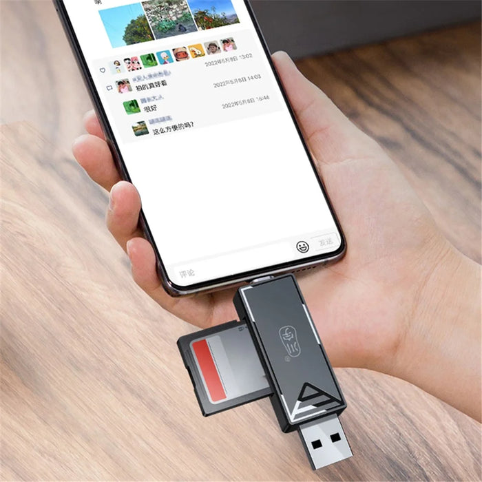 KAWAU C251 USB 2.0 Type C + USB SD / TF Card Reader Portable OTG Adapter - 4