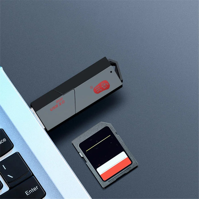 KAWAU C307DUO 2-In-1 USB 3.0 to Memory Card Reader USB Adapter for SD / SDHC / SDXC / TF Cards - 5