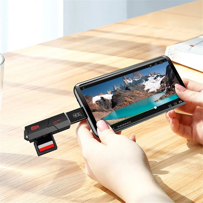 KAWAU C307DUO 2-In-1 USB 3.0 to Memory Card Reader USB Adapter for SD / SDHC / SDXC / TF Cards - 7