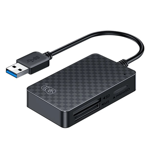 KAWAU C366 USB3.0 Card Reader Multi-Port CF / TF / SD / MS Card Reader with 15cm Cable (Single Drive Letter Display) - 1