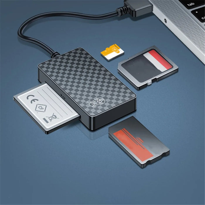 KAWAU C366 USB3.0 Card Reader Multi-Port CF / TF / SD / MS Card Reader with 15cm Cable (Single Drive Letter Display) - 3