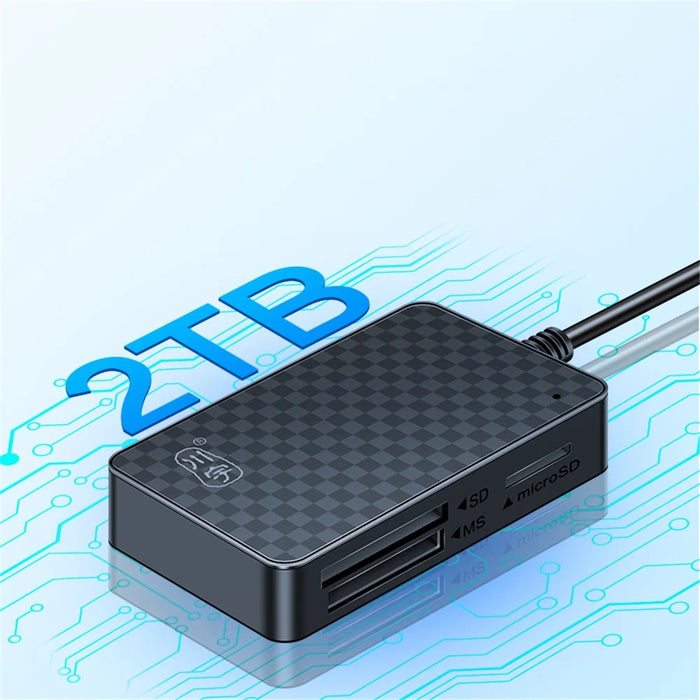 KAWAU C366 USB3.0 Card Reader Multi-Port CF / TF / SD / MS Card Reader with 15cm Cable (Single Drive Letter Display) - 4
