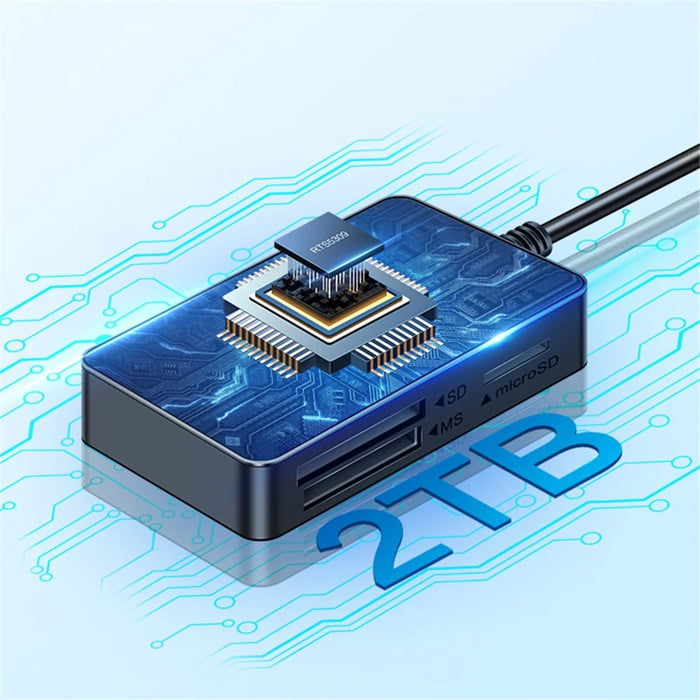 KAWAU C366 USB3.0 Card Reader Multi-Port CF / TF / SD / MS Card Reader with 15cm Cable (Single Drive Letter Display) - 6