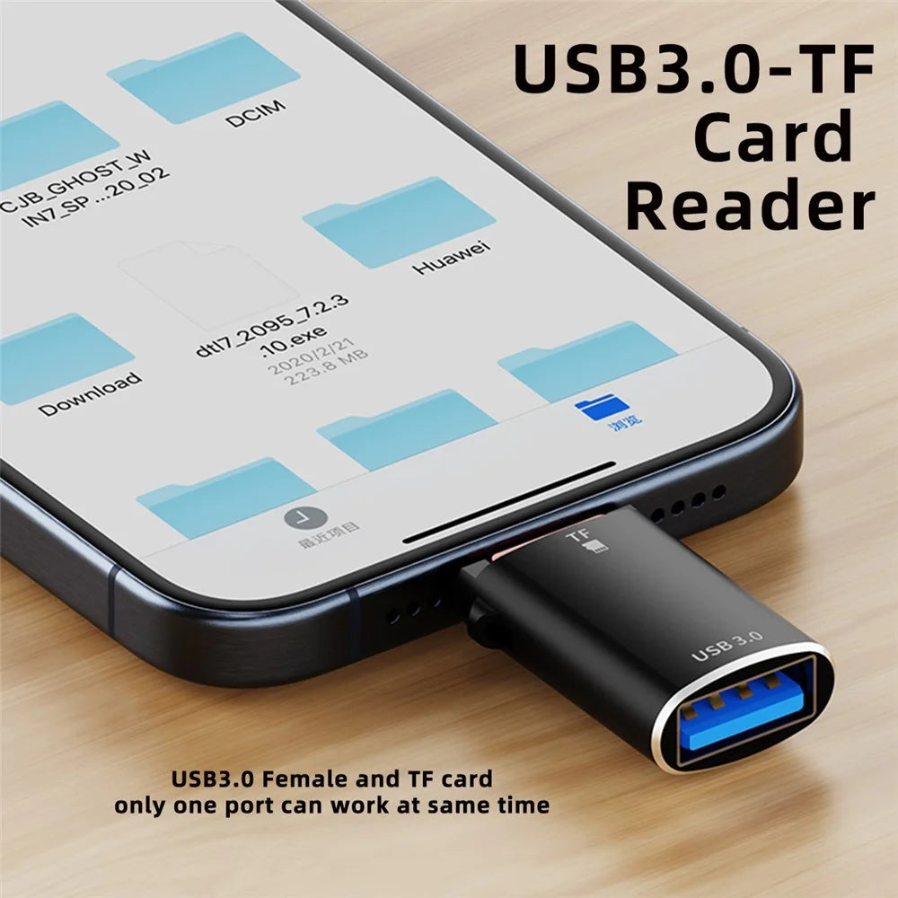 UC-035-TF 10Gbps Type-C to USB 3.0 Female OTG+TF Card Reader Adapter for Laptop Tablet Phone - 4