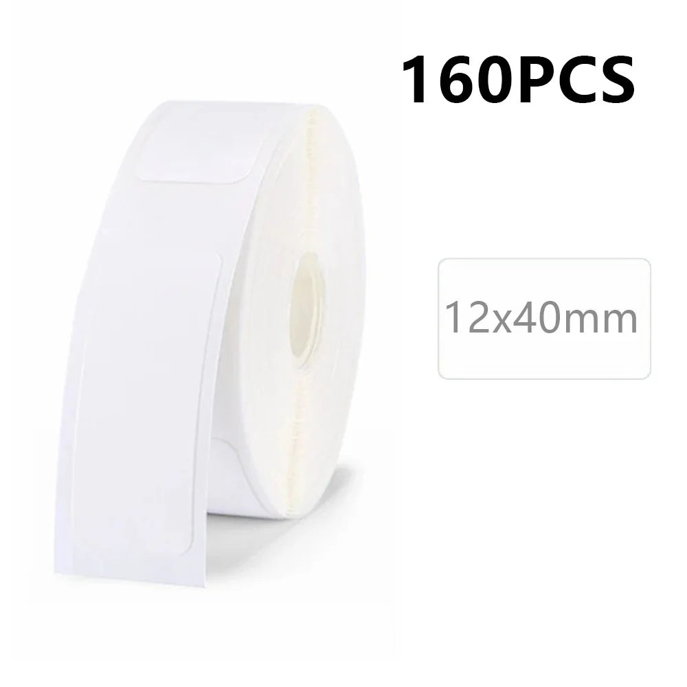 JINGCHEN 1 Roll Thermal Label Printing Paper for D11 Printer White Labeling Tape Replacement for Office Home - 160PCS  /  12x40mm - 1