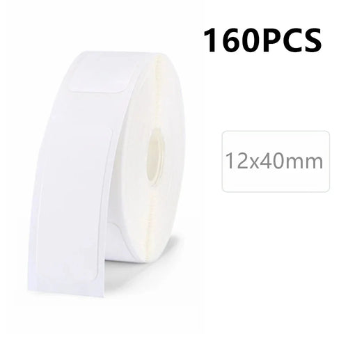JINGCHEN 1 Roll Thermal Label Printing Paper for D11 Printer White Labeling Tape Replacement for Office Home - 160PCS  /  12x40mm - 1