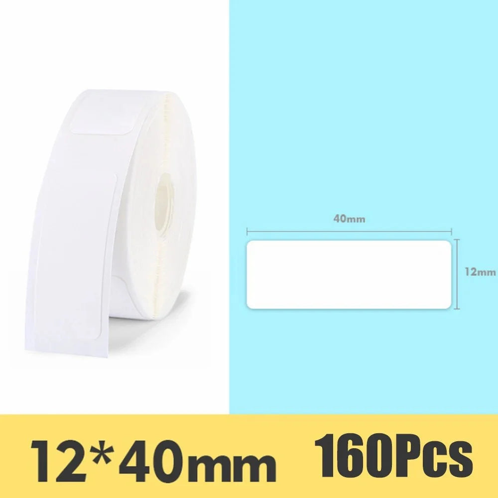 JINGCHEN 1 Roll Thermal Label Printing Paper for D11 Printer White Labeling Tape Replacement for Office Home - 160PCS  /  12x40mm - 2