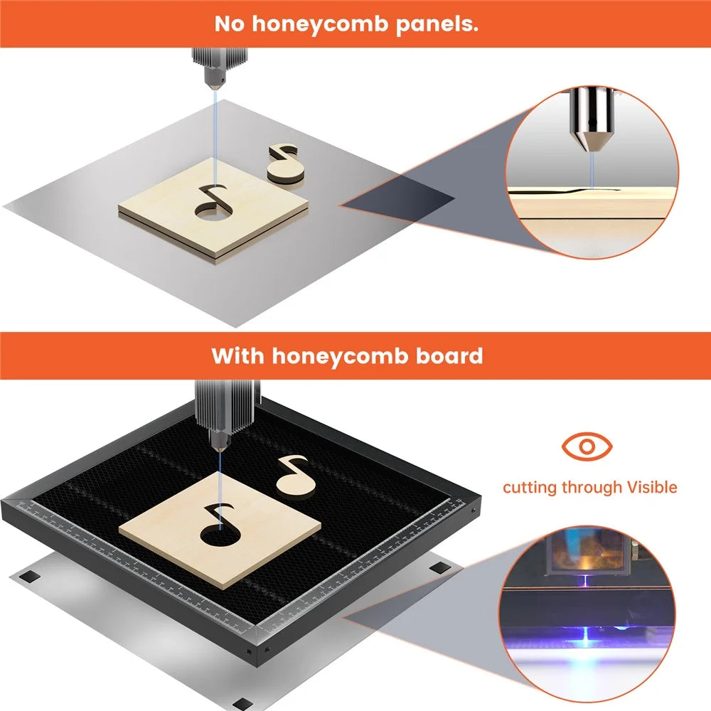 ACMER E10 300x300mm Aluminum Laser Bed Fast Heat Dissipation Honeycomb Working Table with Scale Lines - 5