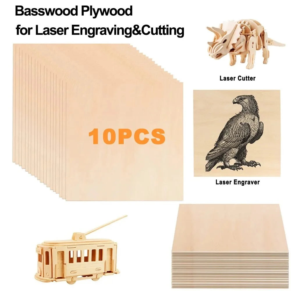 ACMER 220x220x3mm Wood Boards Basswood Sheets for Laser Cutting, Architectural Models - 4