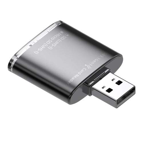 For PC Laptop Camera 2-in-1 SD / TF to USB 3.0 Card Reader Supports SDHC SDXC MMC UHS-I - Tarnish - 1