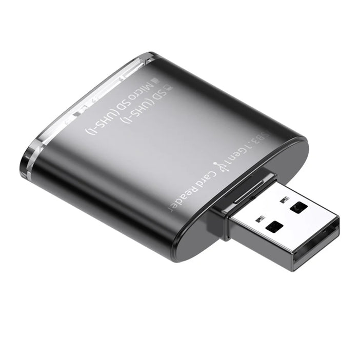 For PC Laptop Camera 2-in-1 SD / TF to USB 3.0 Card Reader Supports SDHC SDXC MMC UHS-I - Tarnish - 1