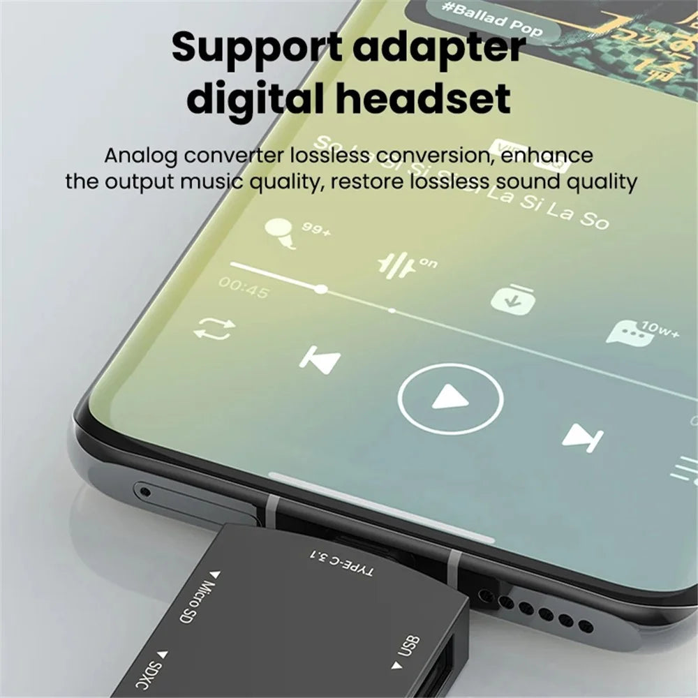 D204 SD Card Reader USB A+USB C to TF Card / SDXC / USB-A / USB-C Memory Card Reader Adapter - Dark Grey - 2