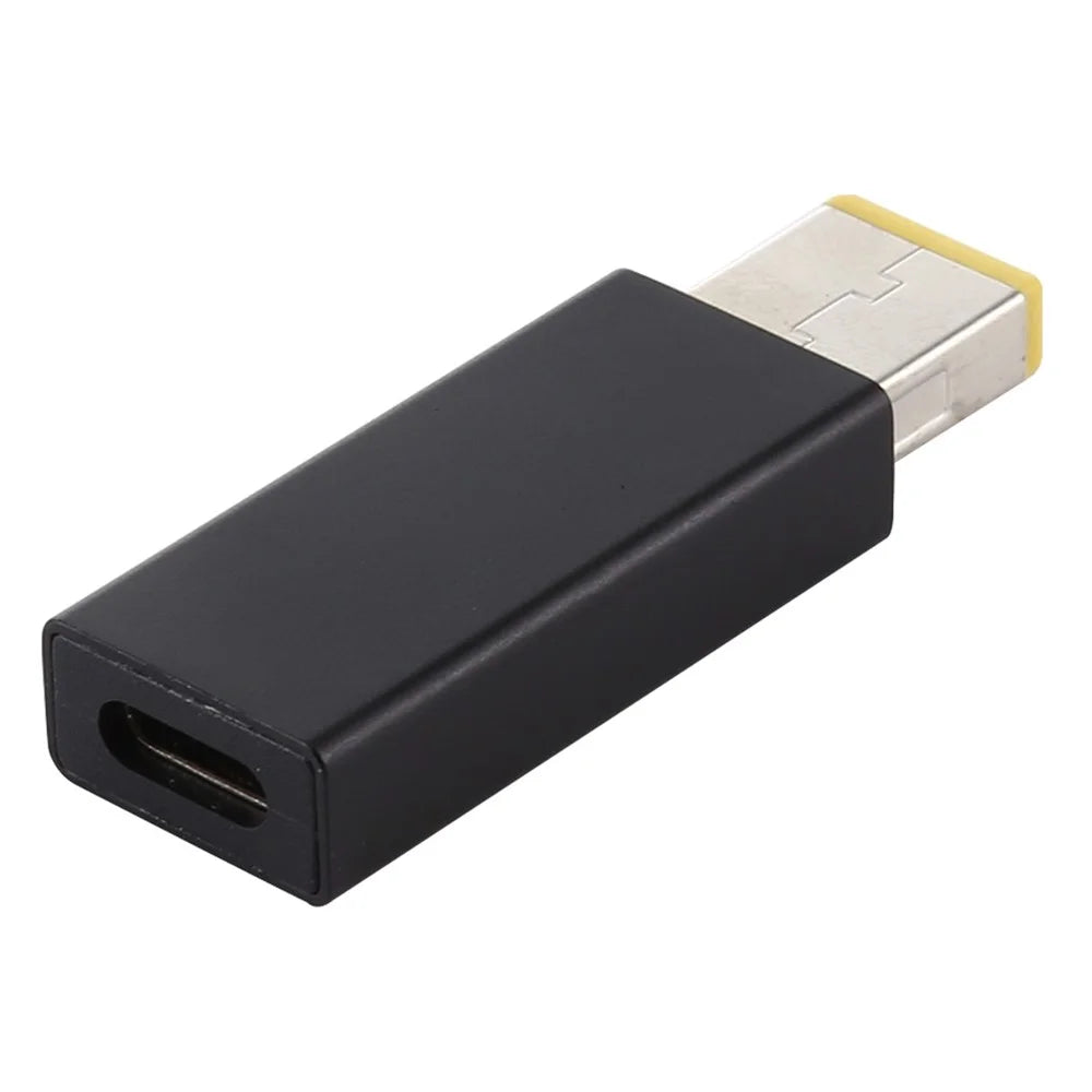 Type-C Female to Rectangle Male PD 20V DC Power Adapter Square Charger Converter for Lenovo Laptop - Black - 2