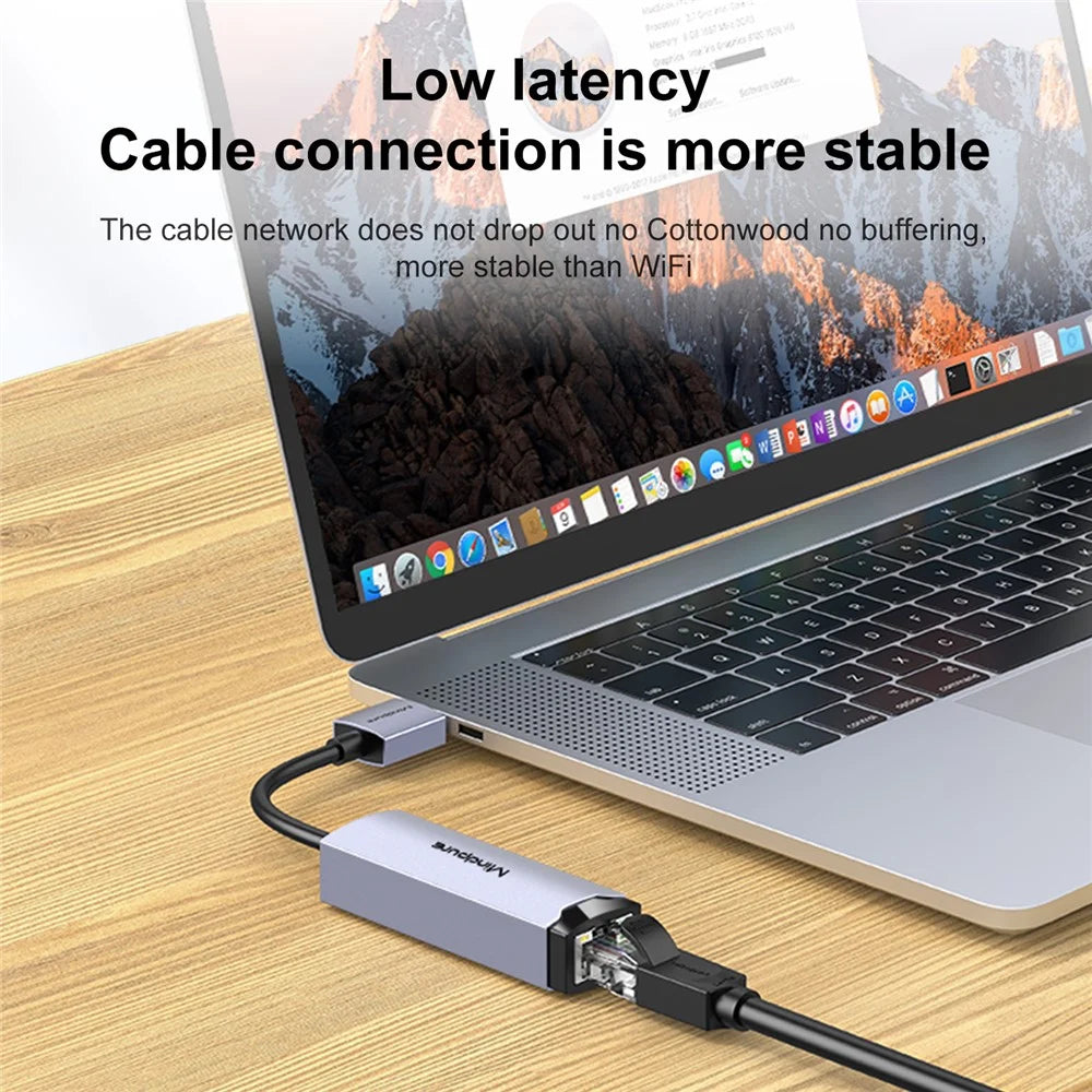 MINDPURE UR004 USB3.0 to RJ45 Gigabit Ethernet Adapter High-Speed Network Connector - 5