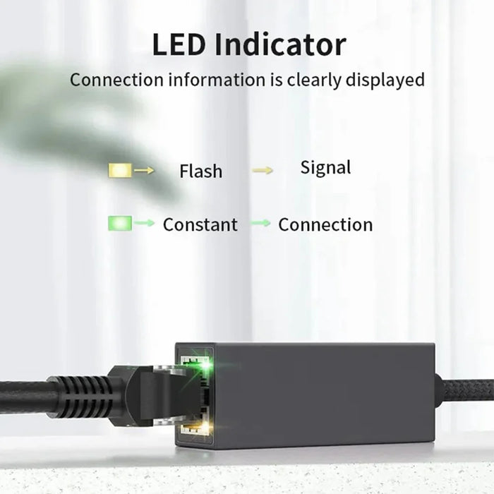 MINDPURE UR005 Type-C to RJ45 100Mbps Ethernet Adapter Phone Laptop External Network Connector - 6