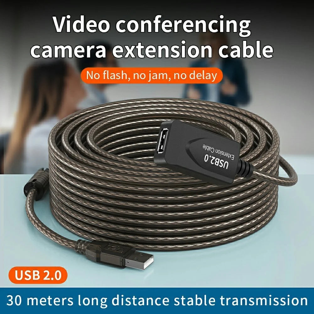 U201 3m USB2.0 Male to Female PVC Extension Cable Conference Camera Scanner Conversion Cord - 2