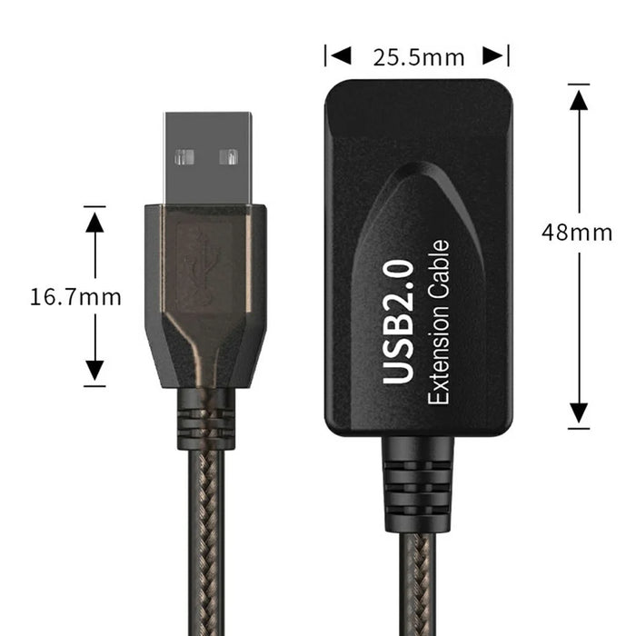 U201 5m USB2.0 Male to Female PVC Extension Cable Conference Camera Scanner Conversion Cord - 7