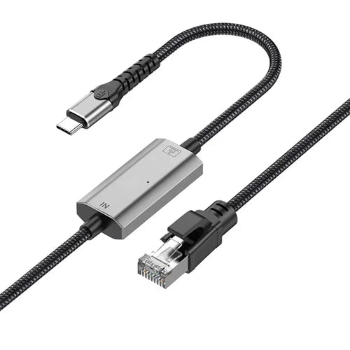 USB-C to Ethernet Cable 2m  /  6.56ft Type C to RJ45 Cord Gigabit LAN Network for iPhone 15 Series  /  iPad  /  MacBook - 1