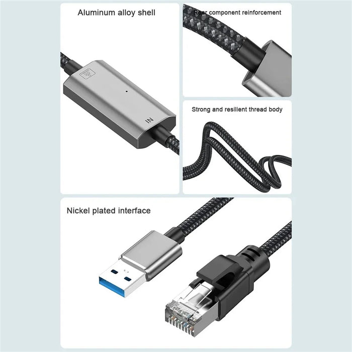 1.2m Gigabit Ethernet USB Adapter Cable USB3.0 to RJ45 LAN Network Cable 1000 / 100 / 10Mbps for Laptop / Desktop - 5
