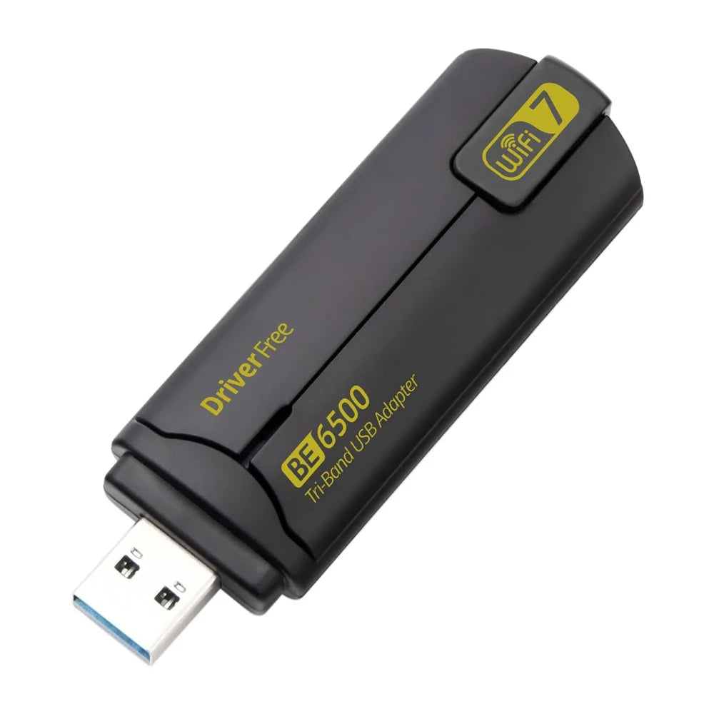 BE6500 Driver Free 6500M Tri Band WiFi 7 USB 3.0 Wireless Network Card Adapter for PC - 3