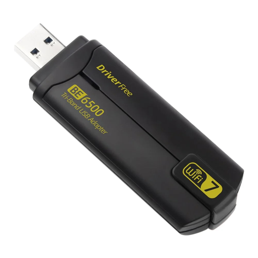 BE6500 Driver Free 6500M Tri Band WiFi 7 USB 3.0 Wireless Network Card Adapter for PC - 4