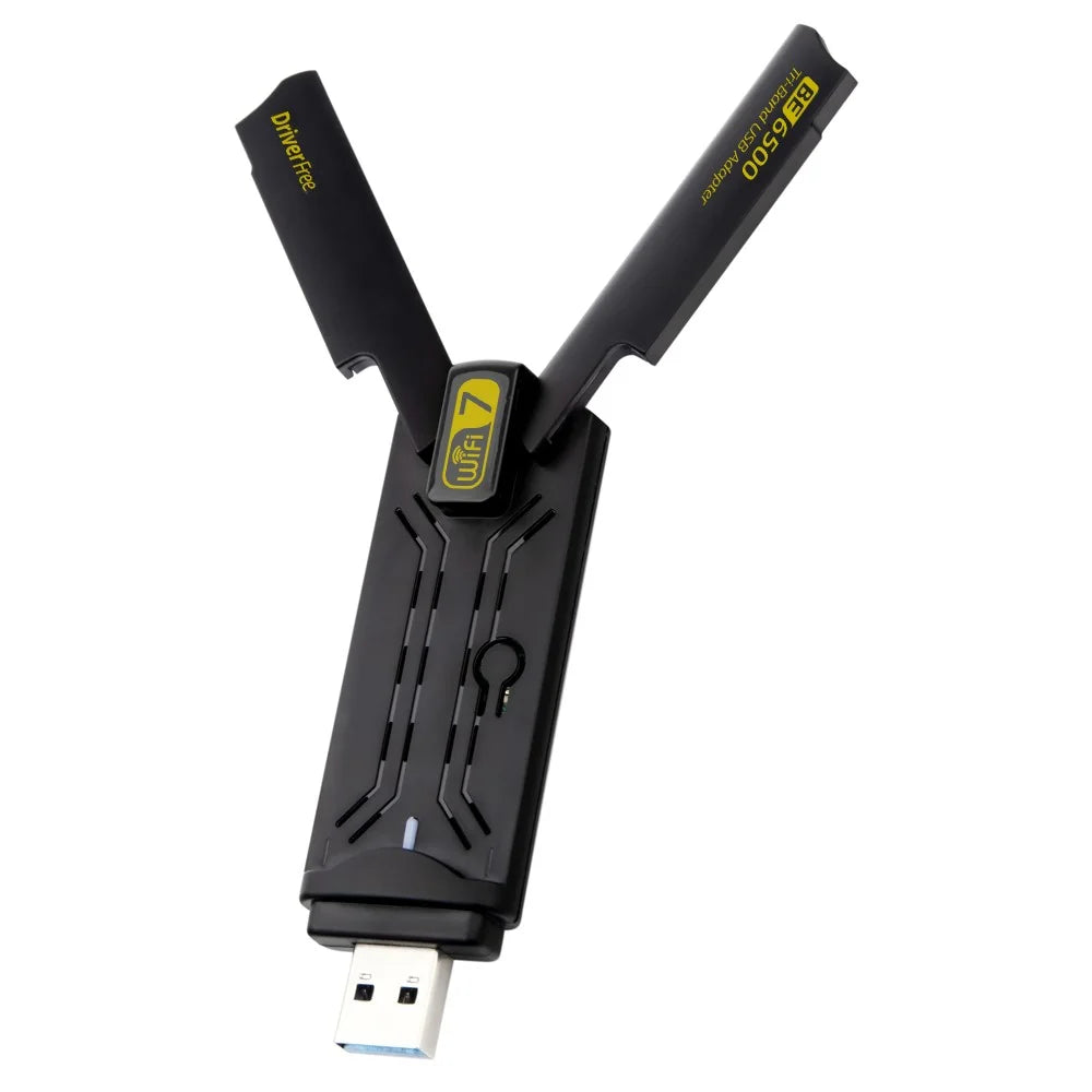 BE6500 Driver Free 6500M Tri Band WiFi 7 USB 3.0 Wireless Network Card Adapter for PC - 5