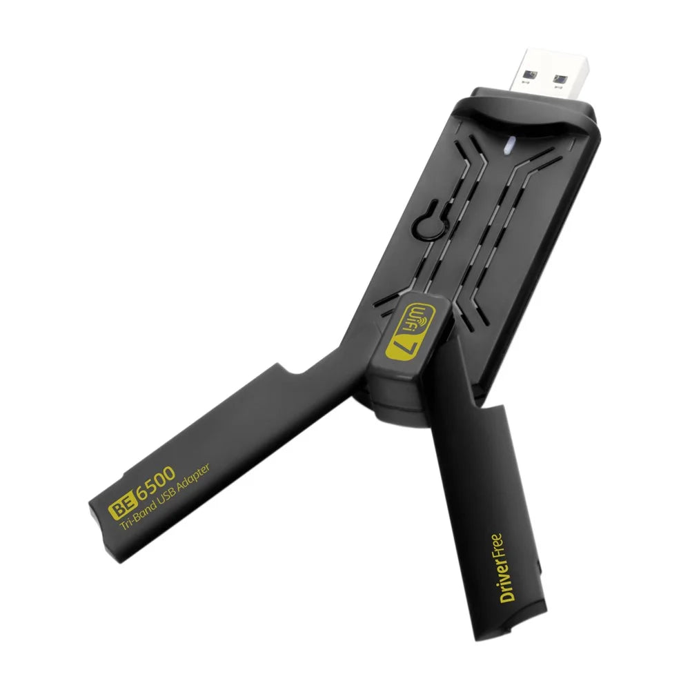 BE6500 Driver Free 6500M Tri Band WiFi 7 USB 3.0 Wireless Network Card Adapter for PC - 6
