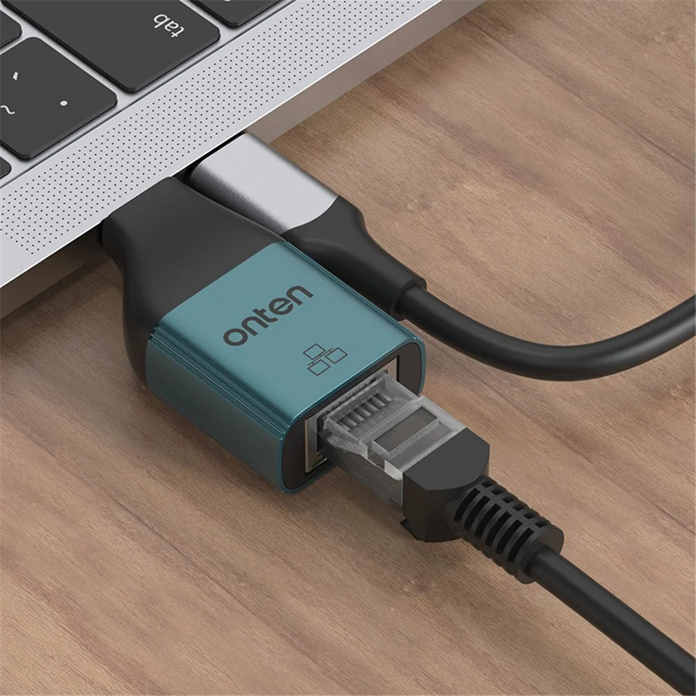 ONTEN UC101H USB-C to RJ45 Ethernet Adapter 100M / 10M Network Speed Converter - 5